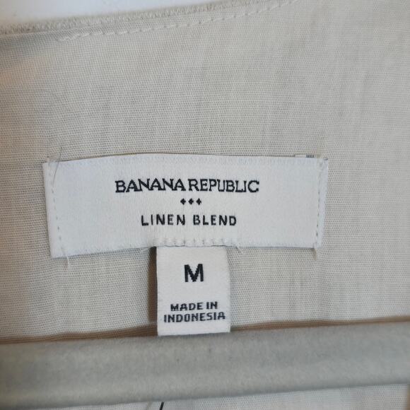 NWT Banana Republic Linen Blend Square Neck Dress Sz M Beige Shift Neutral $110 - Picture 8 of 11